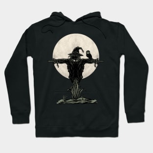 Scarecrow with the moon on scary night. Hoodie